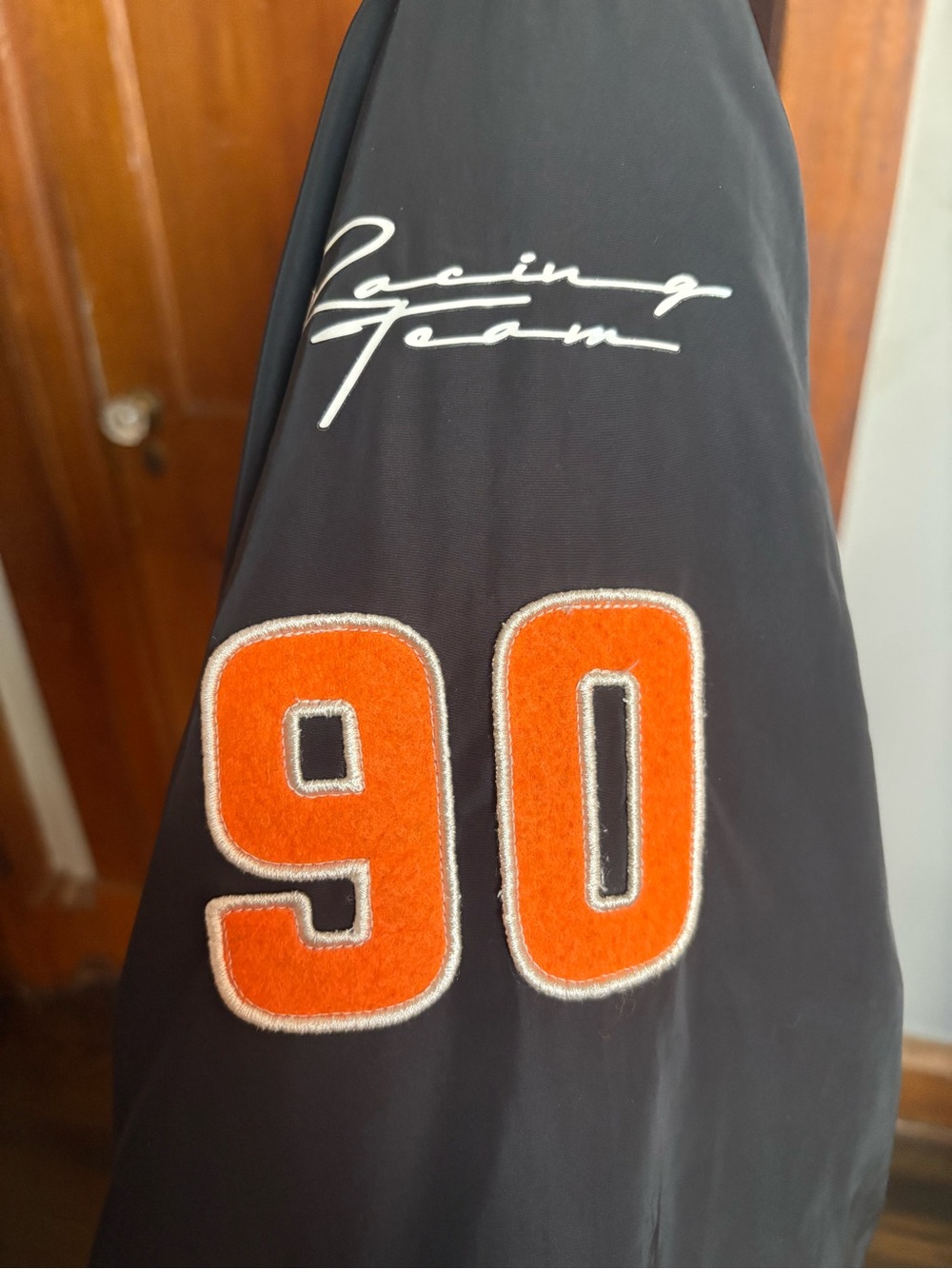 H&M Black and Orange 'RACE' Graphic Bomber Jacket - Picture 6 of 7